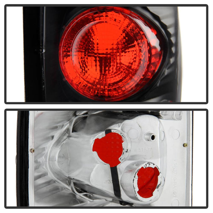 Black Euro Style Tail Lights <br>98-00 Ford Ranger
