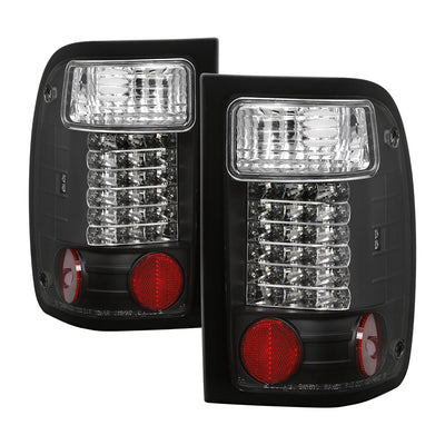 Black LED Tail Lights <br>01-05 Ford Ranger