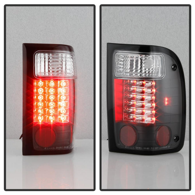 Black LED Tail Lights <br>01-05 Ford Ranger