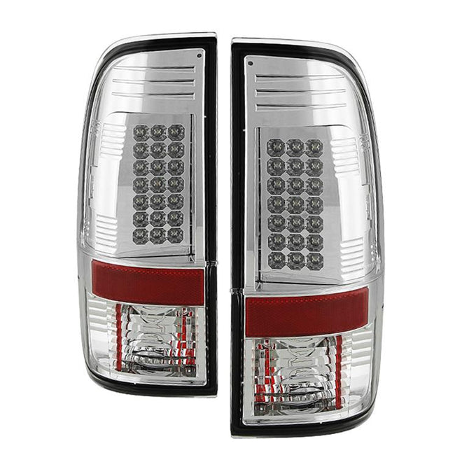 Chrome LED Tail Lights <br>08-16 Ford F250-F450 Super duty