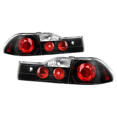Black Euro Style Tail Lights <br>01-02 Honda Accord