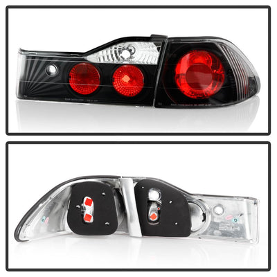 Black Euro Style Tail Lights <br>01-02 Honda Accord