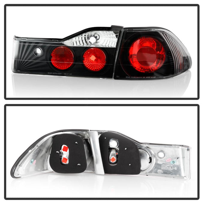 Black Euro Style Tail Lights <br>01-02 Honda Accord