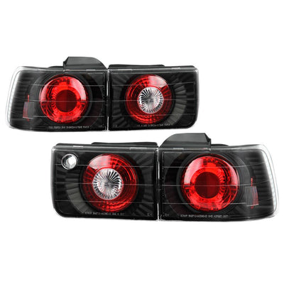 Black Euro Style Tail Lights <br>92-93 Honda Accord