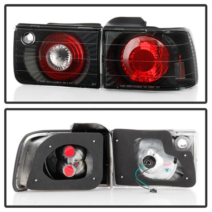 Black Euro Style Tail Lights <br>92-93 Honda Accord