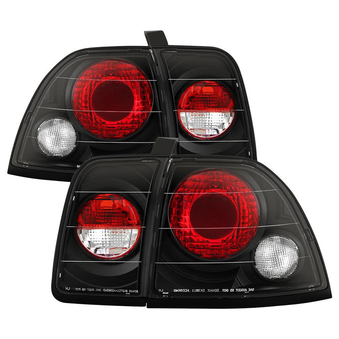 Black Euro Style Tail Lights <br>96-97 Honda Accord