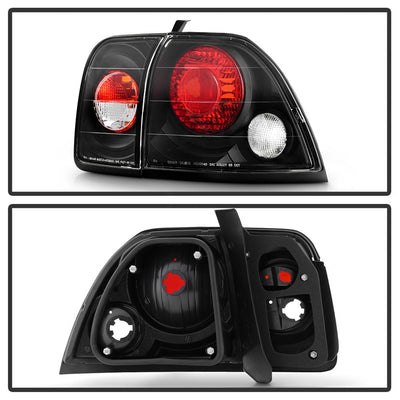Black Euro Style Tail Lights <br>96-97 Honda Accord