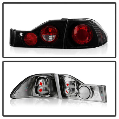 Black Euro Style Tail Lights <br>98-00 Honda Accord