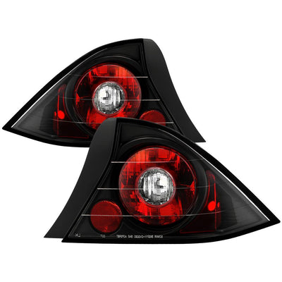 Black Euro Style Tail Lights <br>01-03 Honda Civic