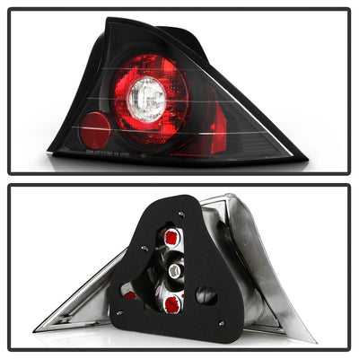 Black Euro Style Tail Lights <br>01-03 Honda Civic
