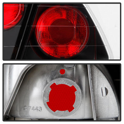 Black Euro Style Tail Lights <br>01-05 Honda Civic