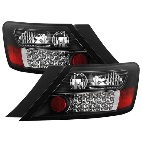 Black LED Tail Lights <br>06-08 Honda Civic