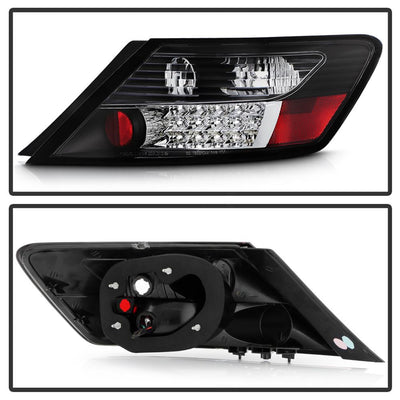 Black LED Tail Lights <br>06-08 Honda Civic