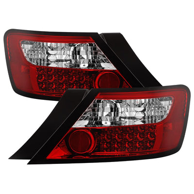 Red Clear LED Tail Lights <br>06-08 Honda Civic