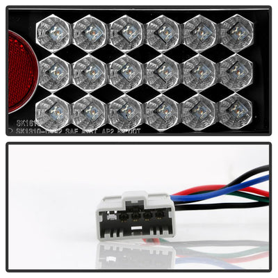Black LED Tail Lights <br>92-95 Honda Civic