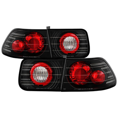 Black Euro Style Tail Lights <br>96-00 Honda Civic