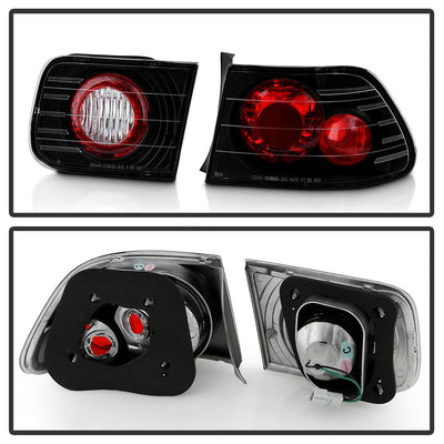 Black Euro Style Tail Lights <br>96-00 Honda Civic