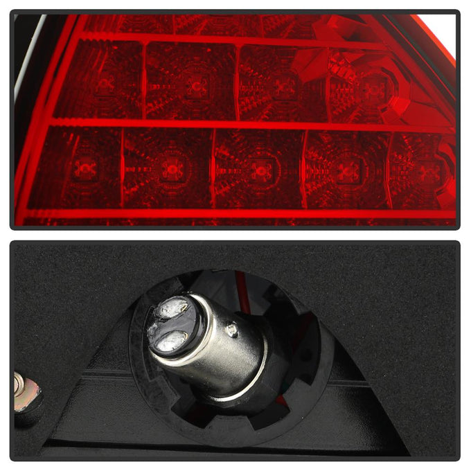 Red Clear LED Tail Lights <br>96-00 Honda Civic