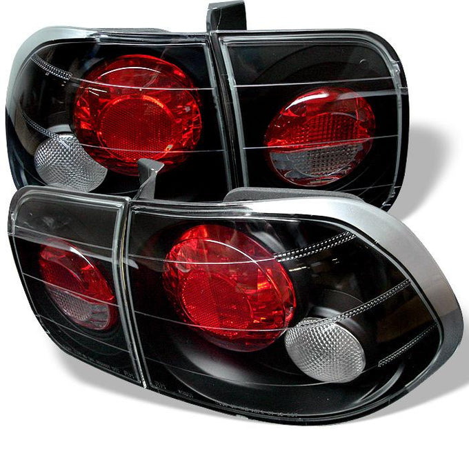 Black Euro Style Tail Lights <br>96-98 Honda Civic