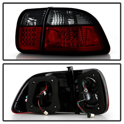 Red Smoke LED Tail Lights <br>96-98 Honda Civic