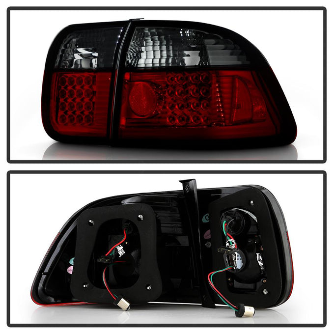 Red Smoke LED Tail Lights <br>96-98 Honda Civic