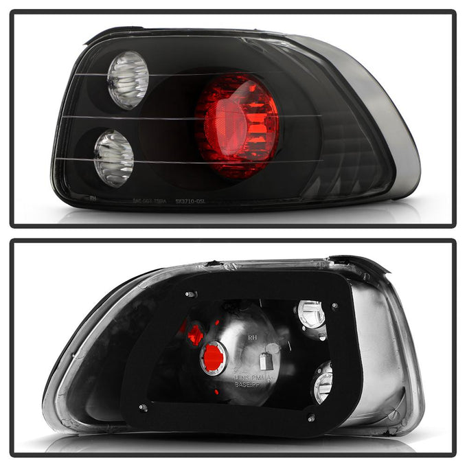 Black Euro Style Tail Lights <br>93-97 Honda Civic del Sol