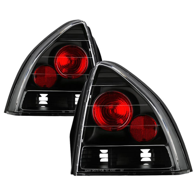Black Euro Style Tail Lights <br>92-96 Honda Prelude