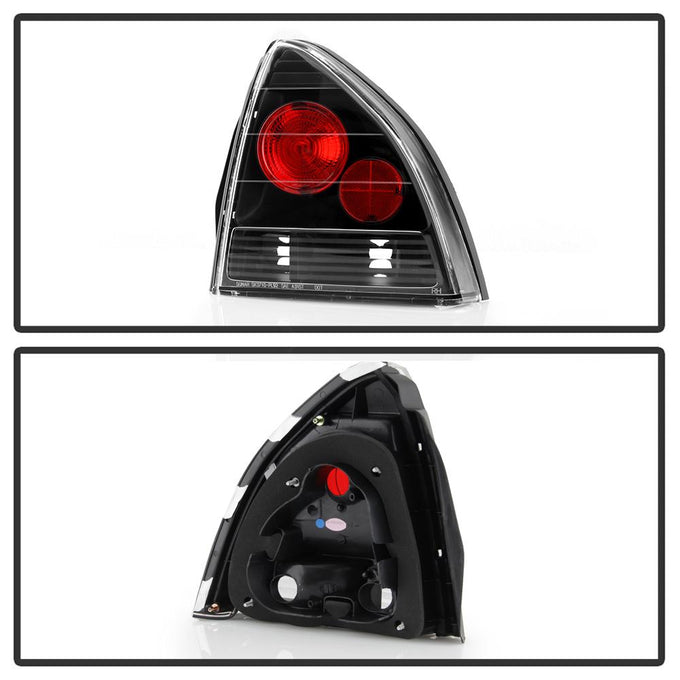 Black Euro Style Tail Lights <br>92-96 Honda Prelude