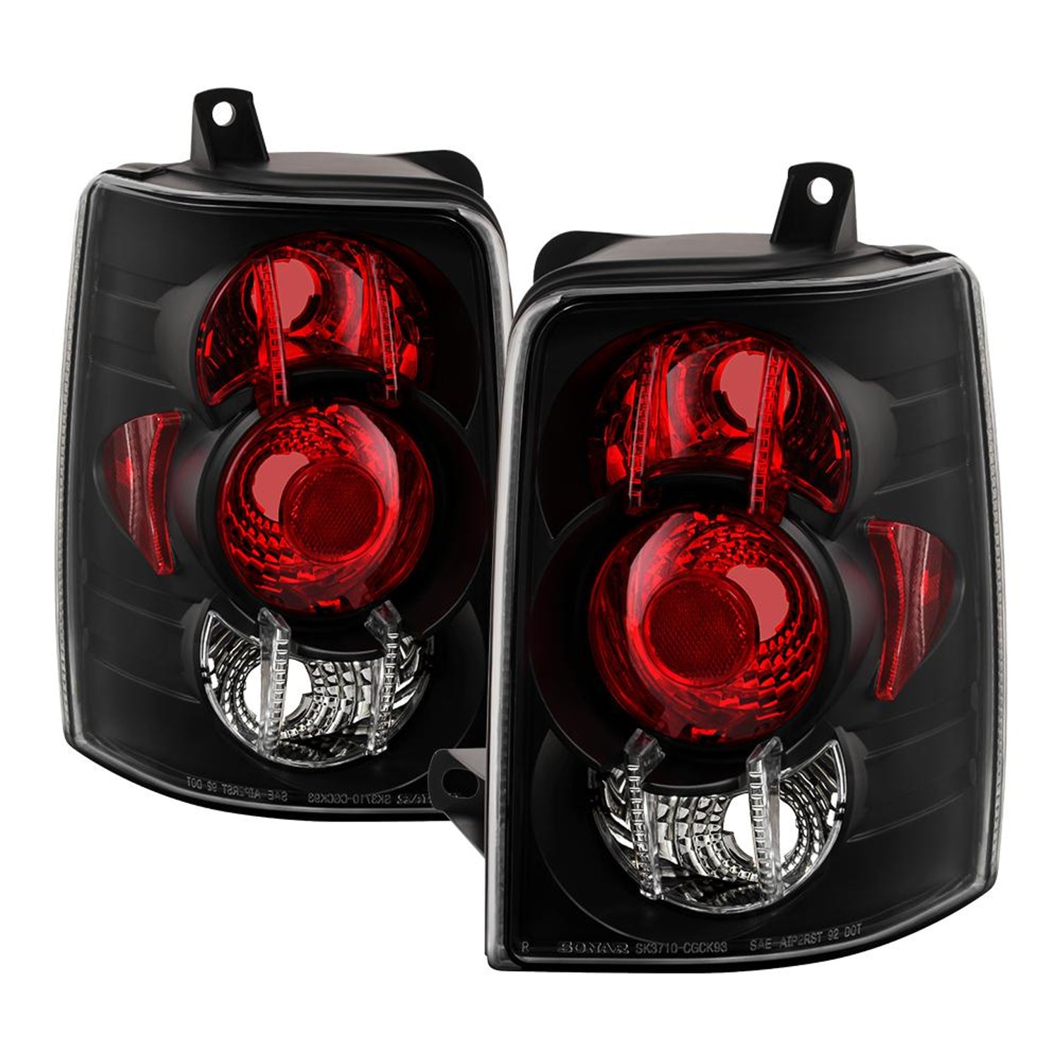 Black Euro Style Tail Lights <br>93-98 Jeep Grand Cherokee