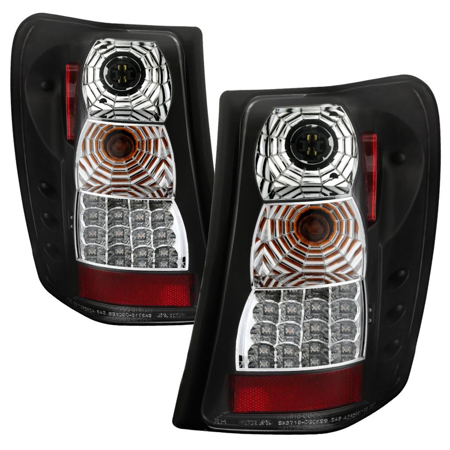 Version 2 Black LED Tail Lights <br>99-04 Jeep Grand Cherokee