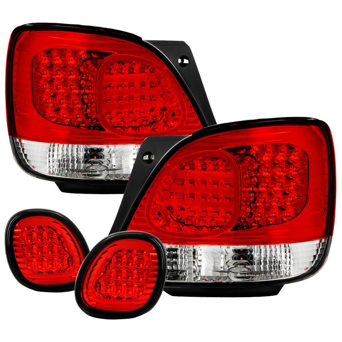 Red Clear LED 4pcs Tail Lights with Trunk Piece <br>98-05 Lexus GS300 98-00 Lexus GS400