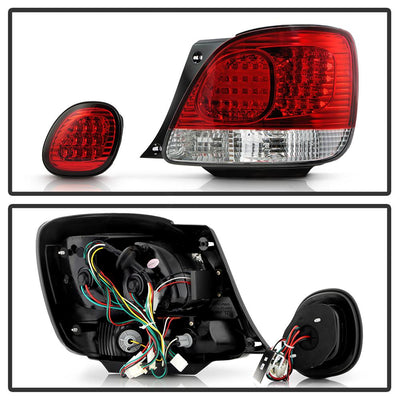 Red Clear LED 4pcs Tail Lights with Trunk Piece <br>98-05 Lexus GS300 98-00 Lexus GS400