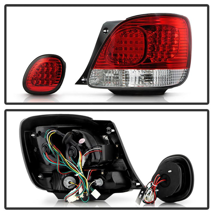 Red Clear LED 4pcs Tail Lights with Trunk Piece <br>98-05 Lexus GS300 98-00 Lexus GS400