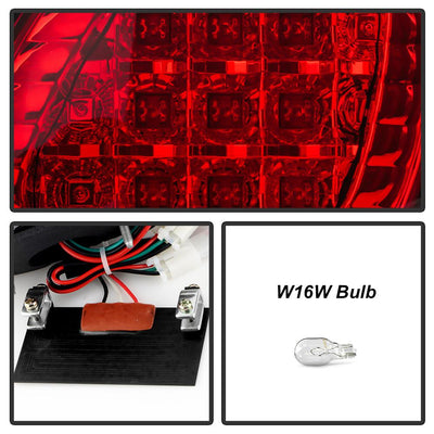 Red Clear LED 4pcs Tail Lights with Trunk Piece <br>98-05 Lexus GS300 98-00 Lexus GS400