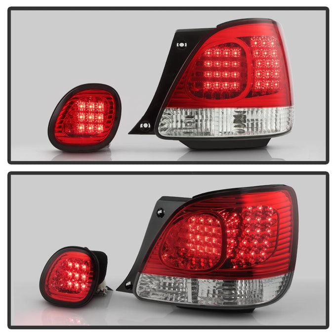 Red Clear LED 4pcs Tail Lights with Trunk Piece <br>98-05 Lexus GS300 98-00 Lexus GS400