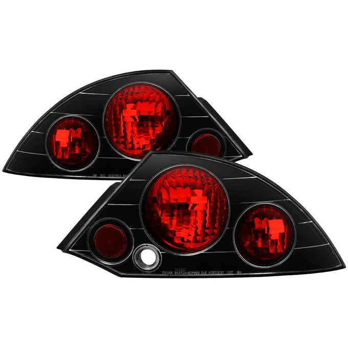 Black Euro Style Tail Lights <br>00-02 Mitsubishi Eclipse