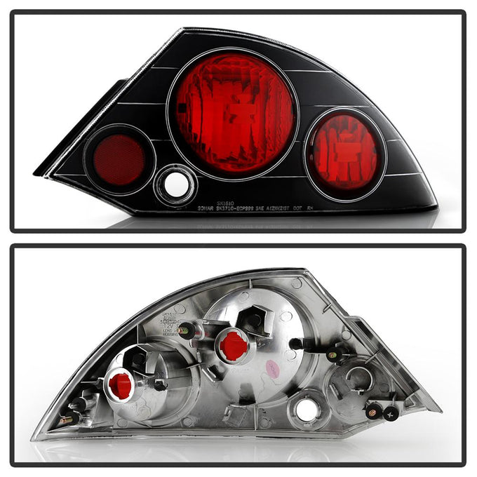 Black Euro Style Tail Lights <br>00-02 Mitsubishi Eclipse