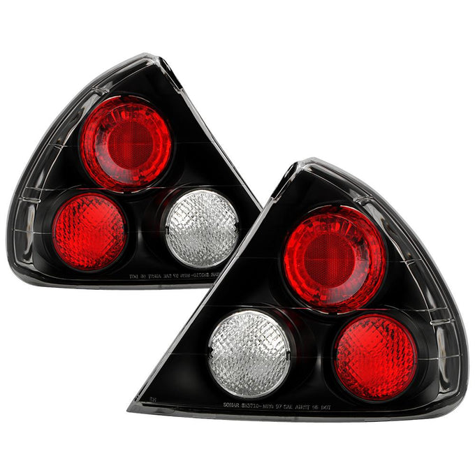 Black Euro Style Tail Lights <br>99-02 Mitsubishi Mirage