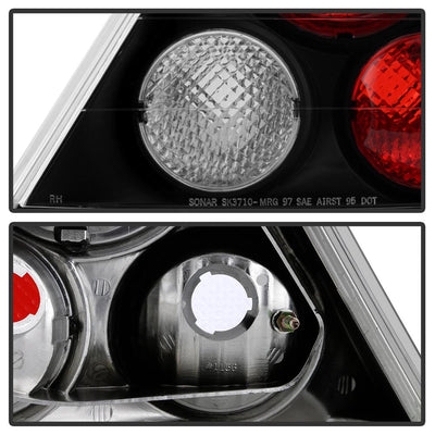 Black Euro Style Tail Lights <br>99-02 Mitsubishi Mirage