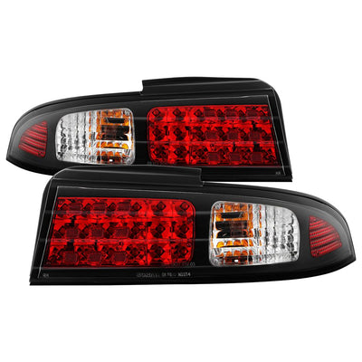 Black LED Tail Lights <br>95-98 Nissan 240SX