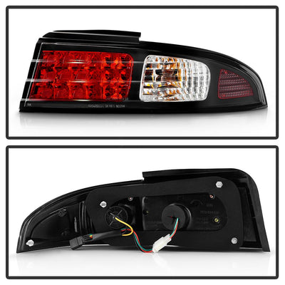 Black LED Tail Lights <br>95-98 Nissan 240SX