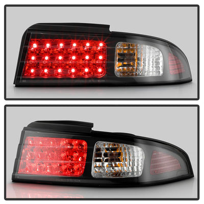 Black LED Tail Lights <br>95-98 Nissan 240SX