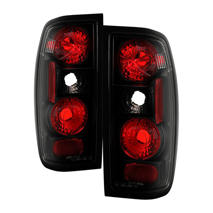 Black Euro Style Tail Lights <br>98-00 Nissan Frontier