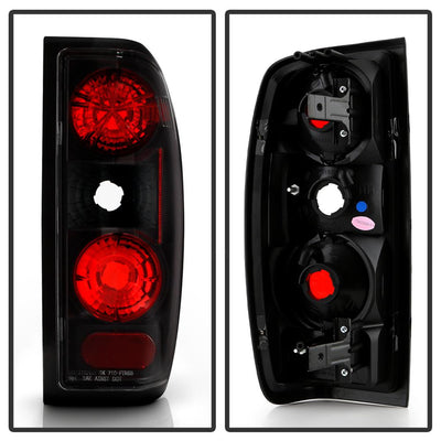 Black Euro Style Tail Lights <br>98-00 Nissan Frontier