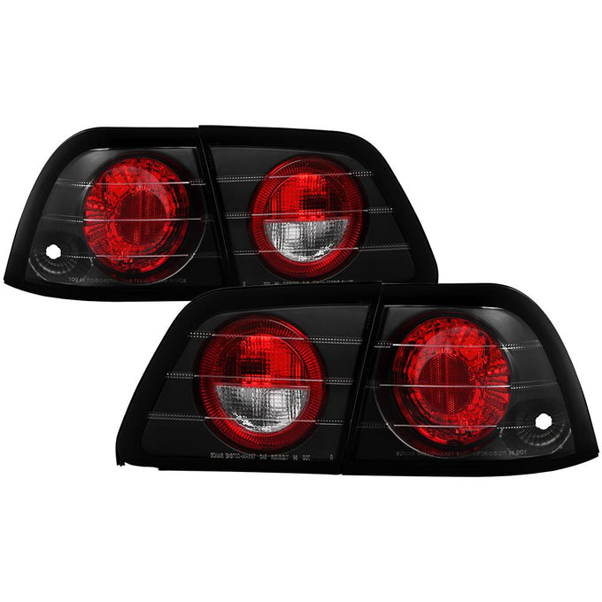 Black Euro Style Tail Lights <br>97-99 Nissan Maxima