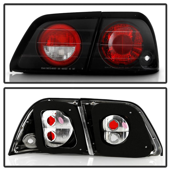 Black Euro Style Tail Lights <br>97-99 Nissan Maxima