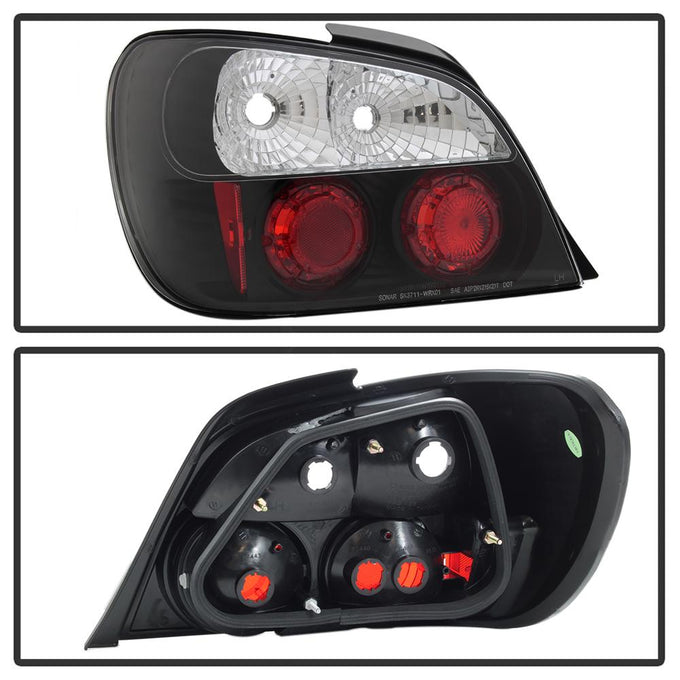Black Euro Style Tail Lights <br>02-03 Subaru Impreza
