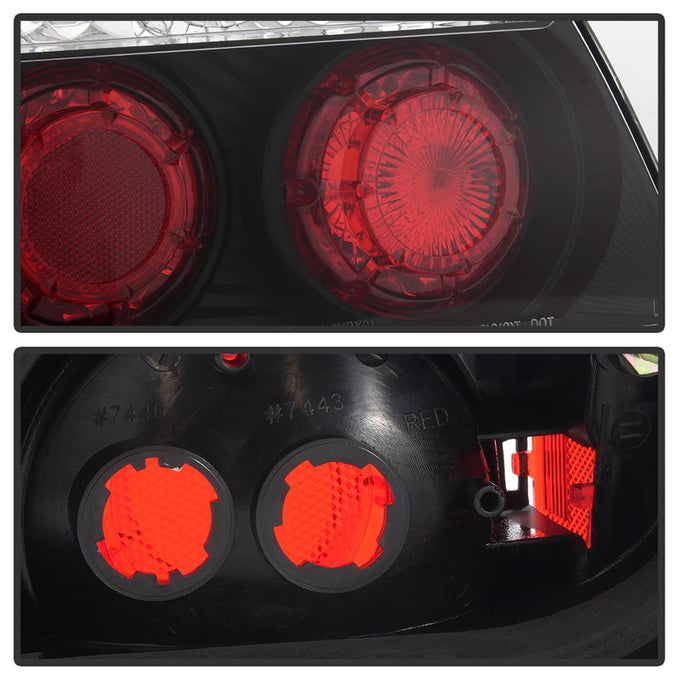 Black Euro Style Tail Lights <br>02-03 Subaru Impreza