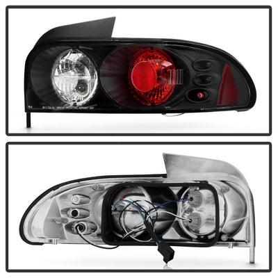 Black Euro Style Tail Lights <br>93-01 Subaru Impreza