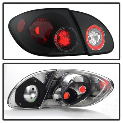 Black Euro Style Tail Lights <br>03-08 Toyota Corolla